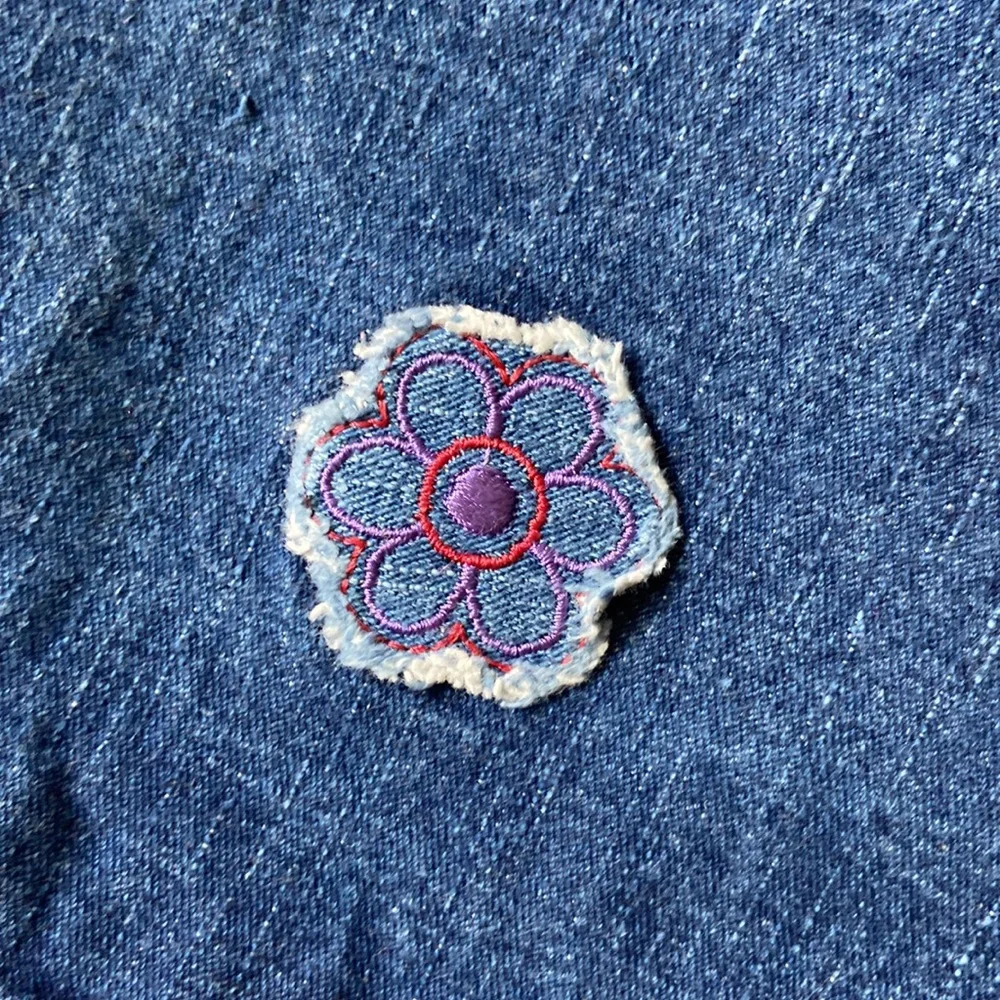 VINTAGE Y2K Dress Jumper Outfit Skirt Shirt Floral Denim Patchwork Appliqué